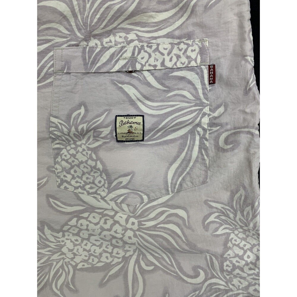 Tommy Bahama Hawaiian Swim Trunks Board Shorts Mens Medium Beige Pineapple Beach - Picture 8 of 14